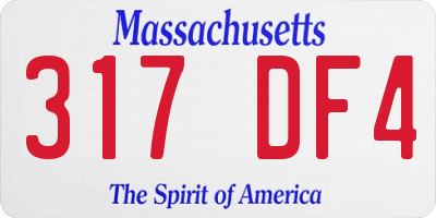 MA license plate 317DF4