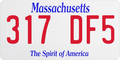 MA license plate 317DF5