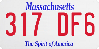 MA license plate 317DF6