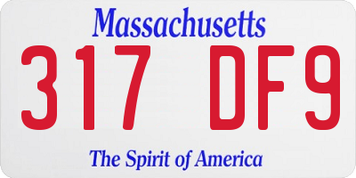 MA license plate 317DF9