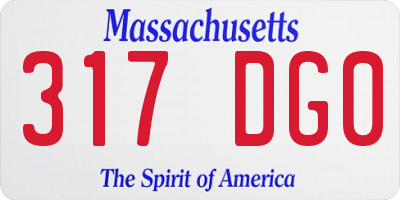 MA license plate 317DG0