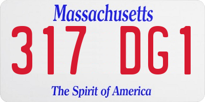MA license plate 317DG1