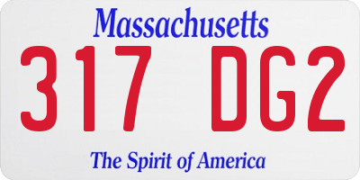 MA license plate 317DG2