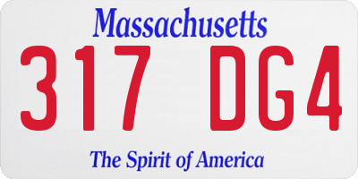 MA license plate 317DG4