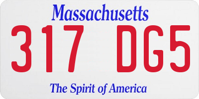 MA license plate 317DG5