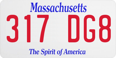 MA license plate 317DG8