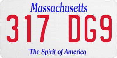 MA license plate 317DG9