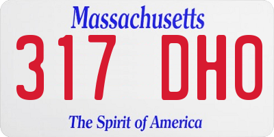 MA license plate 317DH0