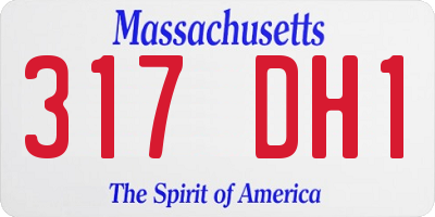 MA license plate 317DH1