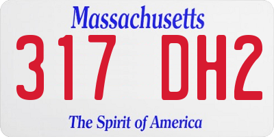 MA license plate 317DH2