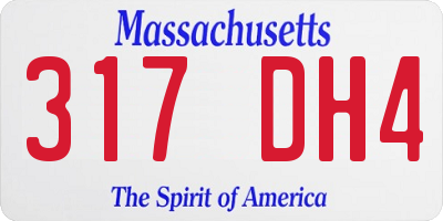 MA license plate 317DH4