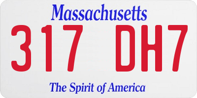MA license plate 317DH7