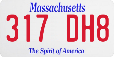 MA license plate 317DH8