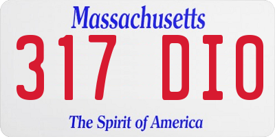 MA license plate 317DI0