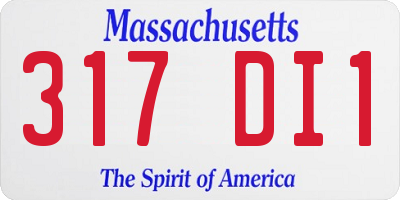 MA license plate 317DI1