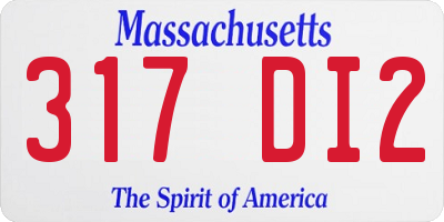 MA license plate 317DI2