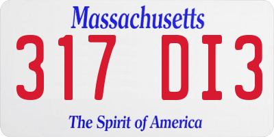 MA license plate 317DI3