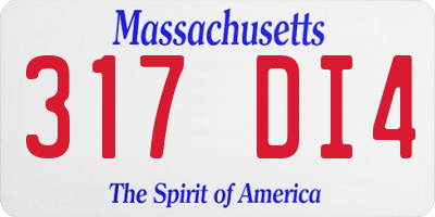 MA license plate 317DI4