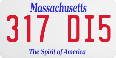 MA license plate 317DI5