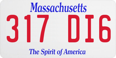 MA license plate 317DI6