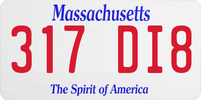 MA license plate 317DI8
