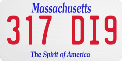MA license plate 317DI9