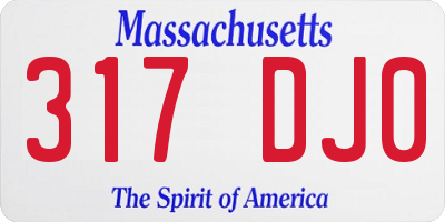 MA license plate 317DJ0
