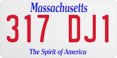 MA license plate 317DJ1