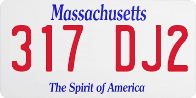 MA license plate 317DJ2