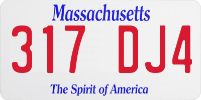 MA license plate 317DJ4