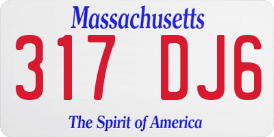 MA license plate 317DJ6