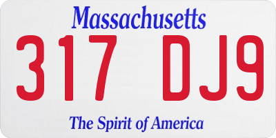 MA license plate 317DJ9