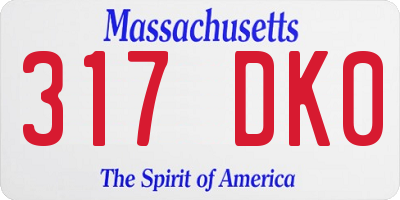 MA license plate 317DK0