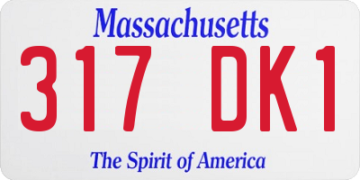 MA license plate 317DK1