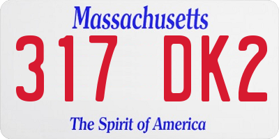 MA license plate 317DK2