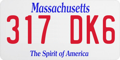 MA license plate 317DK6