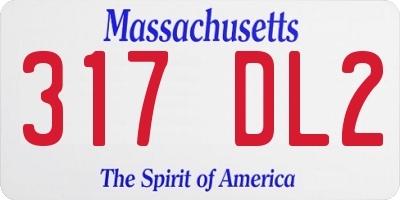 MA license plate 317DL2