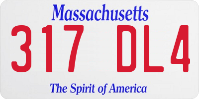 MA license plate 317DL4