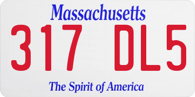 MA license plate 317DL5
