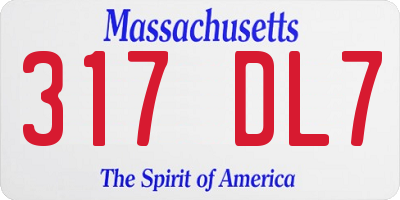 MA license plate 317DL7