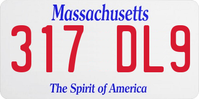 MA license plate 317DL9