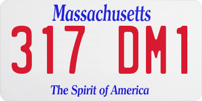 MA license plate 317DM1