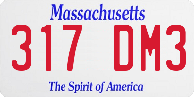 MA license plate 317DM3