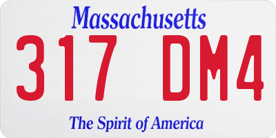 MA license plate 317DM4