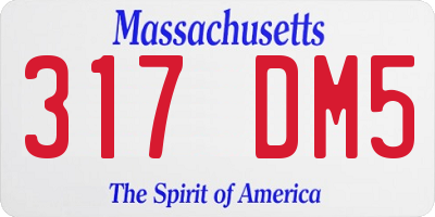 MA license plate 317DM5