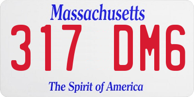 MA license plate 317DM6