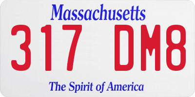 MA license plate 317DM8