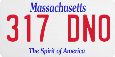 MA license plate 317DN0