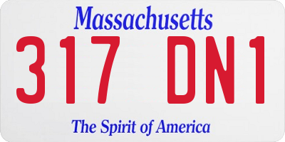MA license plate 317DN1