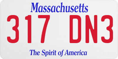 MA license plate 317DN3